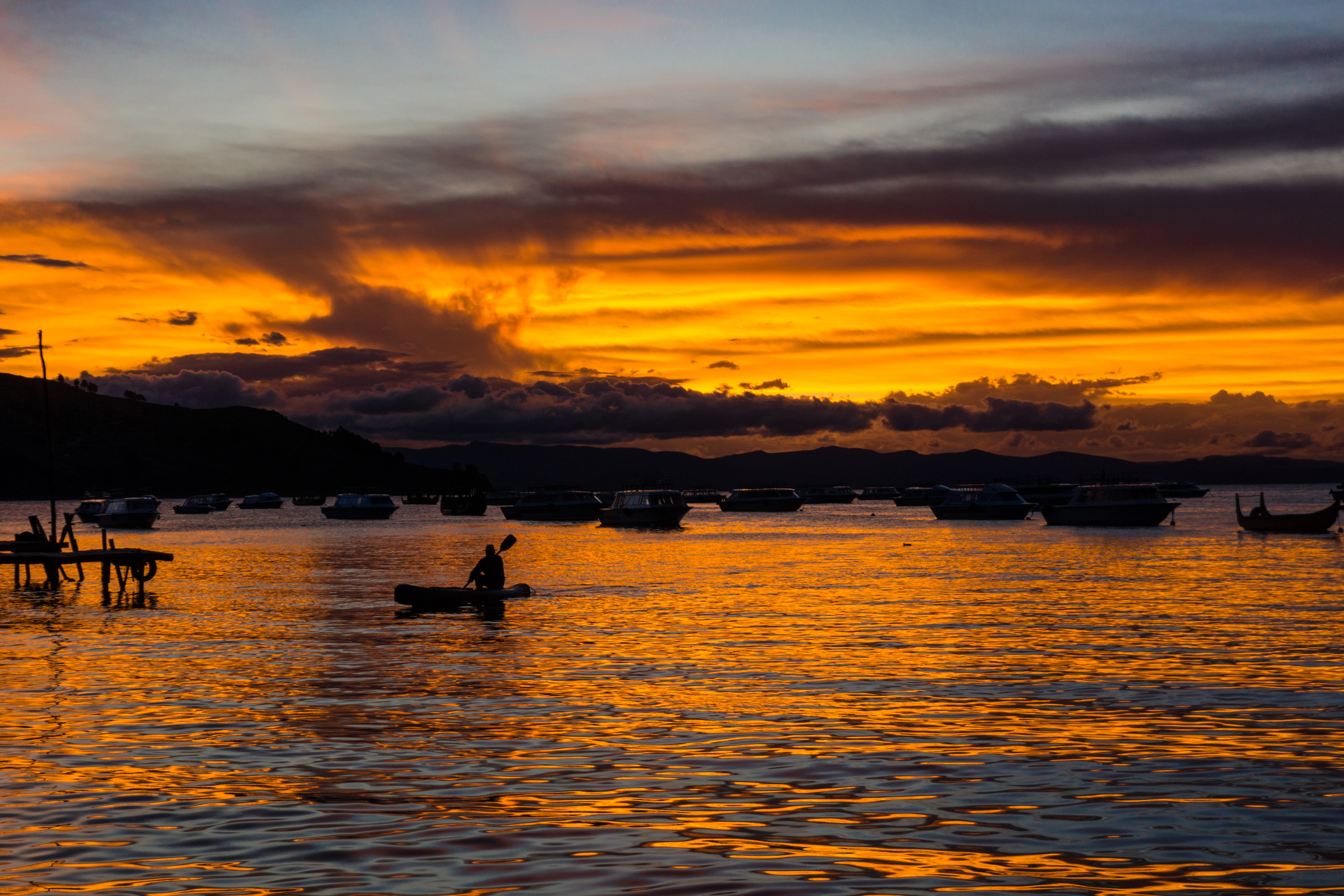 Titicacasee bei Sonnenuntergang